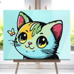 Złapać motylka. Kotek dla dzieci. Wspaniałe, piękne, dopracowane obrazy malowane po numerach. Sklep akrylowo.pl to wymarzone miejsce dla malarzy amatorów. Maluj numerami. Dla dzieci i dorosłych. Akrylowo.pl polski producent malowania po numerach.