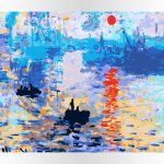 Impresja, wschód słońca. Claude Monet. Panorama. Impresjonizm. Malowanie po numerach, sklep akrylowo. Producent.