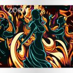 Płomienny taniec. Kobieta. Malowanie po numerach, sklep akrylowo. Producent.