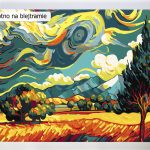 Z wiatrem. Vincent van Gogh, inspiracje. Malowanie po numerach, sklep akrylowo. Producent.