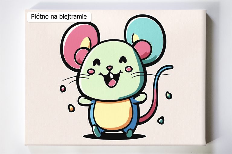 Malowanie po numerach. Sklep akrylowo. Mysz dla dzieci.