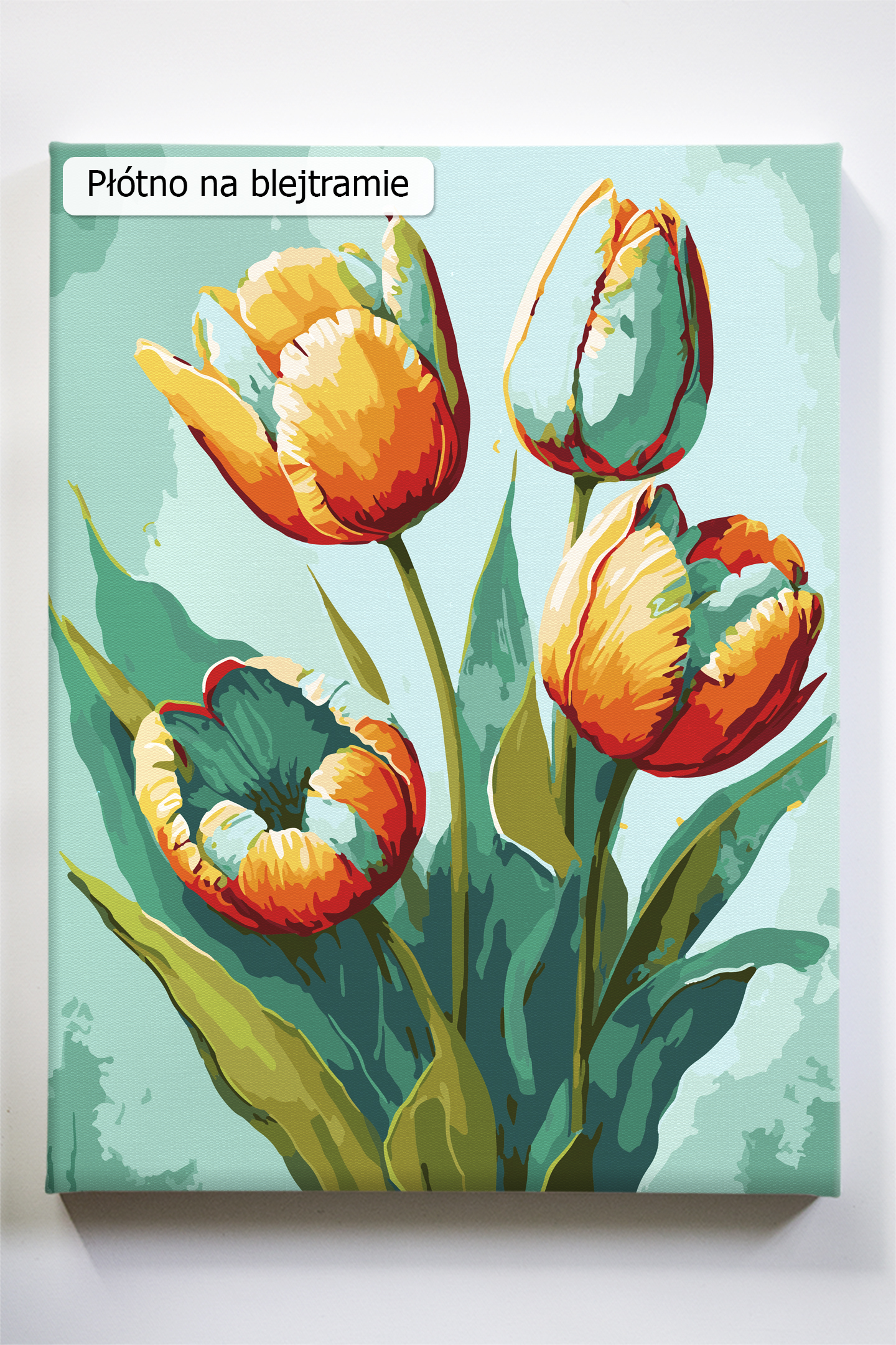 Malowanie po numerach. Tulipany, kwiaty.