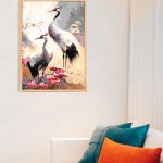 Malowanie po numerach. Sklep akrylowo. Ptaki, żurawie.