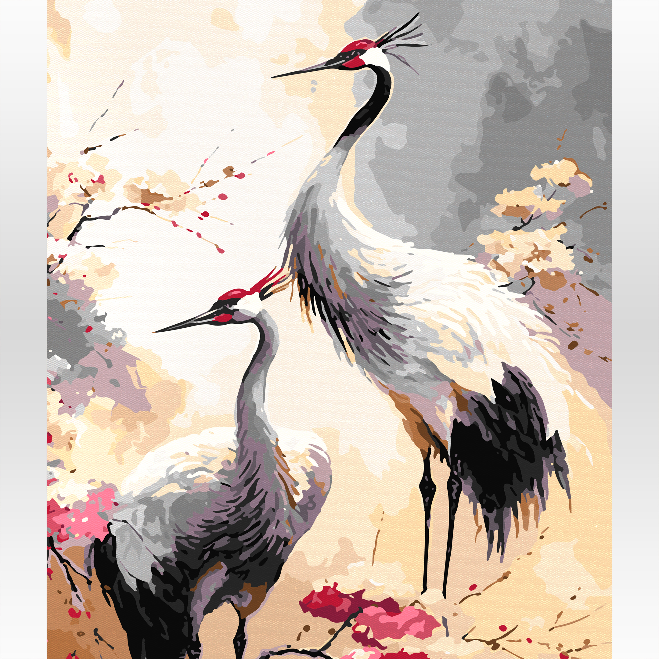 Malowanie po numerach. Sklep akrylowo. Ptaki, żurawie.