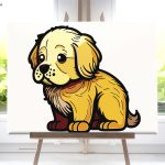 Malowanie po numerach. Sklep akrylowo. Piesek dla dzieci.