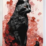 Malowanie po numerach. Czarny kot.