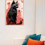 Malowanie po numerach. Czarny kot.