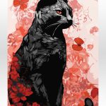 Malowanie po numerach. Czarny kot.