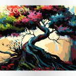 Malowanie po numerach. Drzewko bonsai.