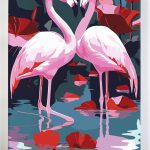 Malowanie po numerach. Flamingi, ptaki, miłość.