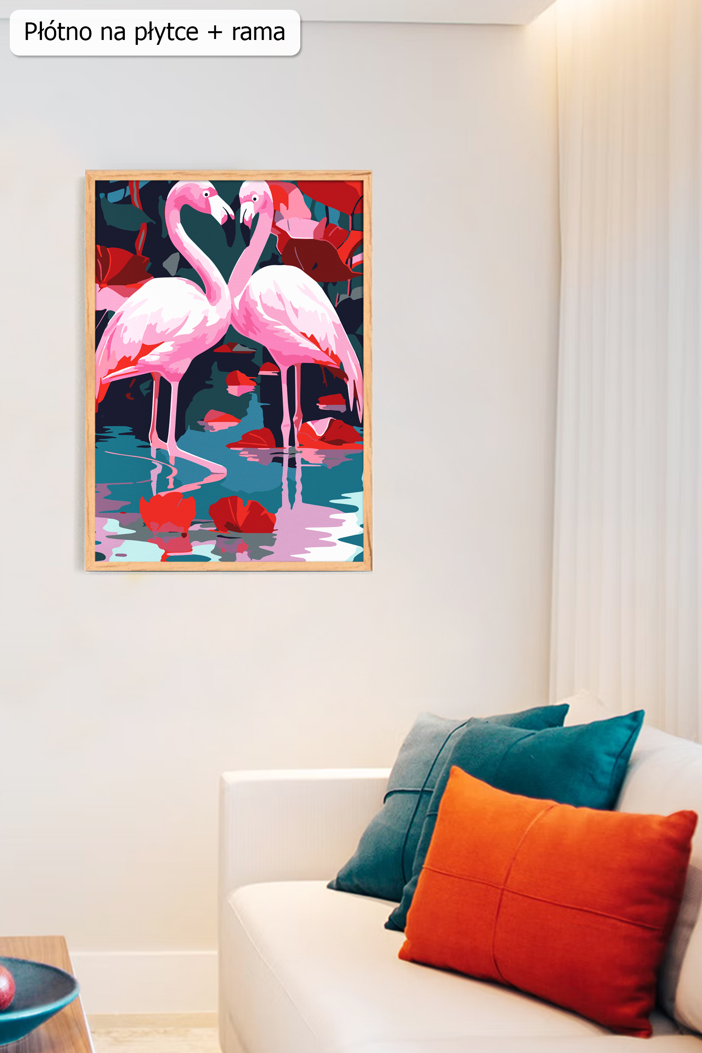 Malowanie po numerach. Flamingi, ptaki, miłość.