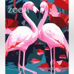 Malowanie po numerach. Flamingi, ptaki, miłość.