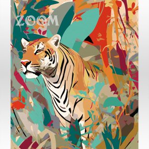 Malowanie po numerach. Tygrys, kot, Afryka.