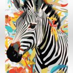 Malowanie po numerach. Zebra, Afryka.