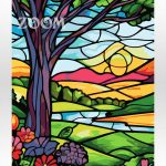 Malowanie po numerach, ręcznie wykonane, w 100% polskie. Dla dorosłych, dla dzieci. Natura, drzewo, słońce, witraż.