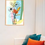 Malowanie po numerach, ręcznie wykonane, w 100% polskie. Kwiaty, bukiet, wazon, kontur, minimalizm.