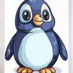 Malowanie po numerach, ręcznie wykonane, w 100% polskie. Dla dorosłych, dla dzieci. Pingwin, pingiwnek, ptak.