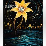 Malowanie po numerach, ręcznie wykonane, w 100% polskie. Dla dorosłych, Kwiat, kwiaty, noc, tajemnica.