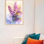 Malowanie po numerach, ręcznie wykonane, w 100% polskie. Dla dorosłych, Lilak, bez, kwiat, kwiaty.