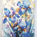 Malowanie po numerach, ręcznie wykonane, w 100% polskie. Dla dorosłych, Irys, irysy, kwiaty.