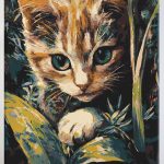 Malowanie po numerach, ręcznie wykonane, w 100% polskie. Dla dorosłych, dla dzieci. Kot, kotek, kotki, panorama.