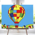 Malowanie po numerach dla dzieci. Akrylowo. Balon, latający balon.