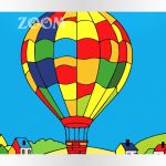 Malowanie po numerach dla dzieci. Akrylowo. Balon, latający balon.