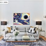 Malowanie po numerach zaprojektowane i wykonane całościowo w Polsce. Akrylowo. Astronauta, kosmos, czarna dziura, fizyka, astronomia.