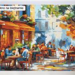 Malowanie po numerach zaprojektowane i wykonane całościowo w Polsce. Akrylowo. Włochy, restauracja, kawa.