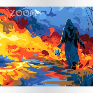 Malowanie po numerach dla wymagających. Akrylowo. Fantasy, mrok, zniszczenie.